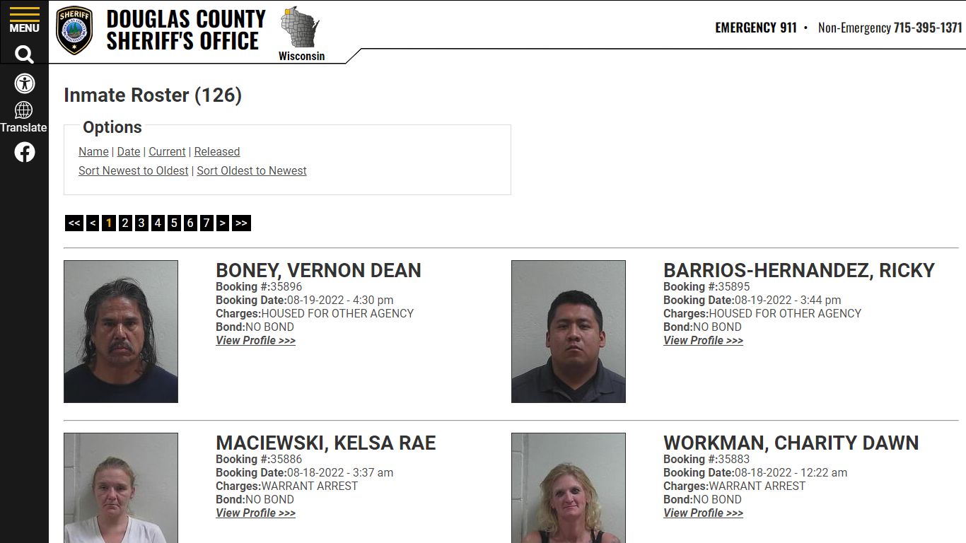 Inmate Roster - Douglas County Sheriff WI