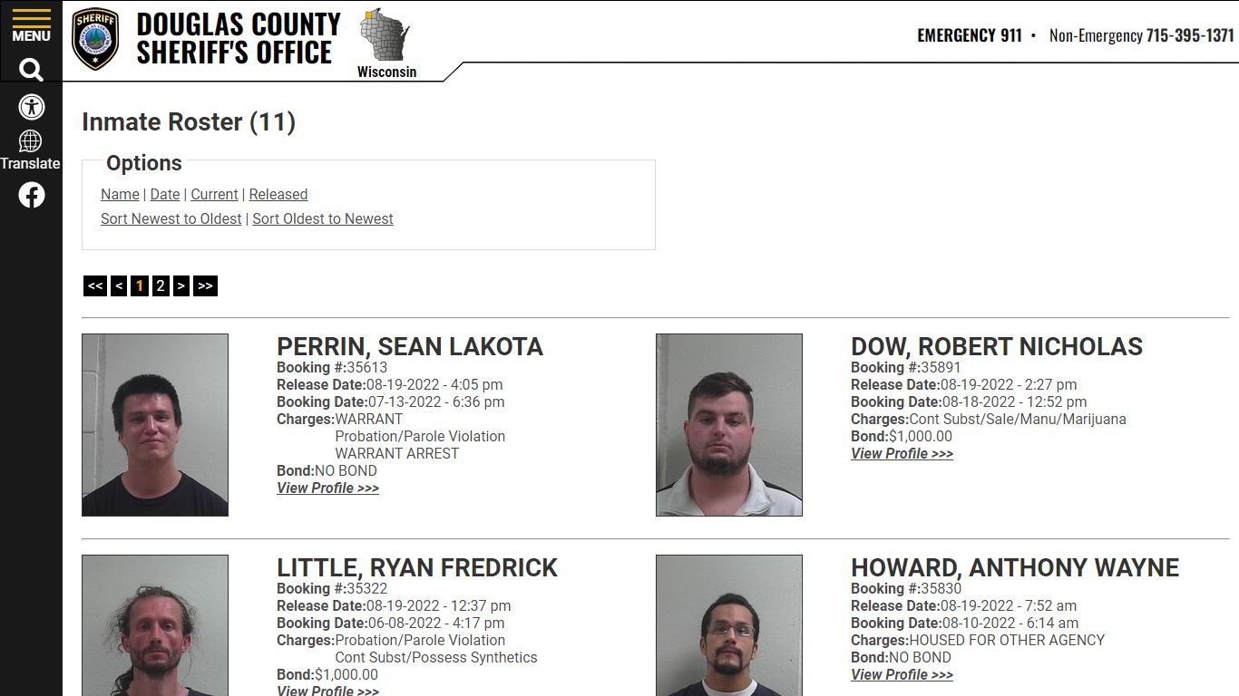 Inmate Roster - Released Inmates Booking Date Descending - Douglas ...